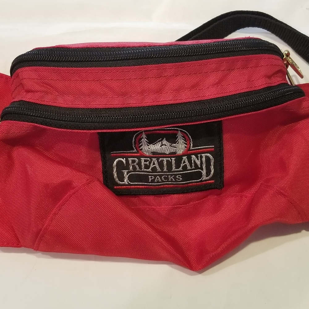 Greatland packs red Fanny pack 4 zippers